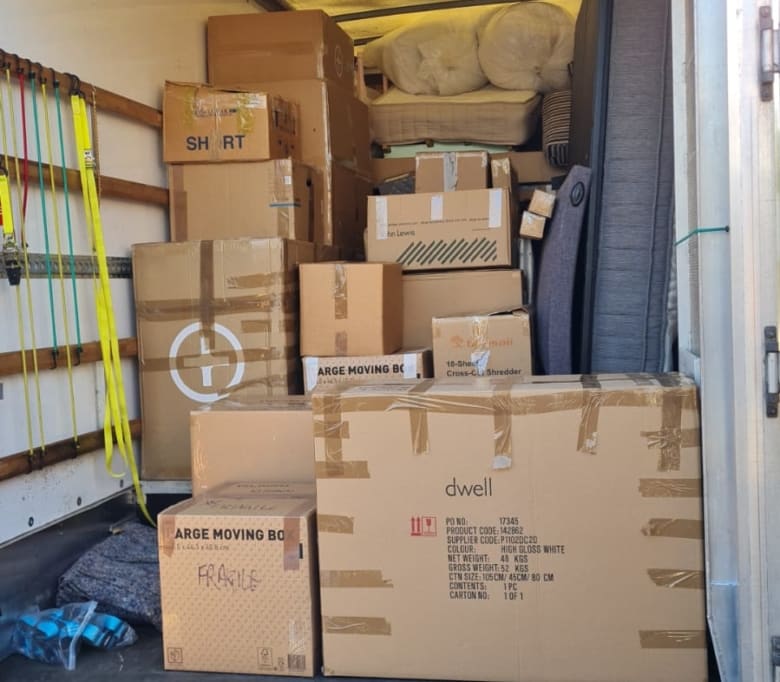JS House Removals Loaded Van